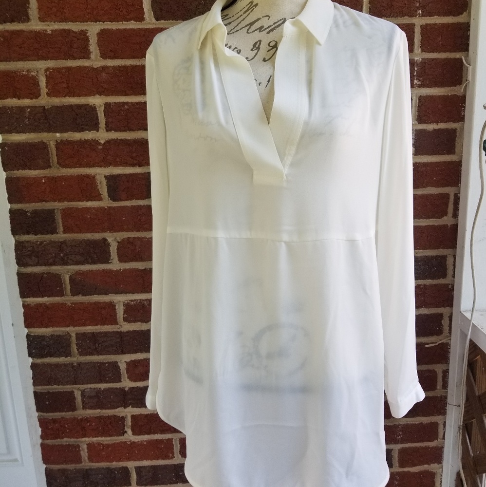 (Donated)KAARI Blue.. High Low Sheer Top